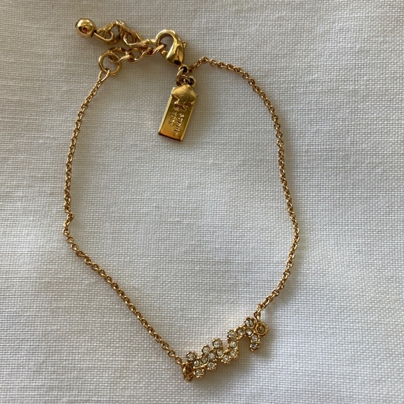 Kate Spade gold plated cubic zirconia say yes “Mrs” chain bracelet - Picture 1 of 5